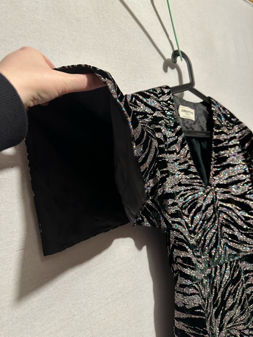 NWT Zadig & Voltaire Rilena Velvet Sparkle Mini Dress - size XS - Picture 5 of 9